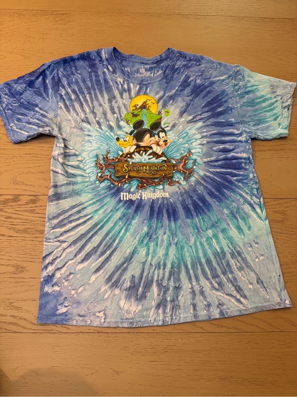 Vintage 2000βs Walt Disney World Parks Splash Mountain Tie Dye Graphic Tee Large